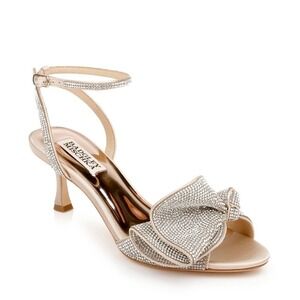 NWT‎ BADGLEY MISHKA Remi Statement Kitten Heel in Nude, 5.5